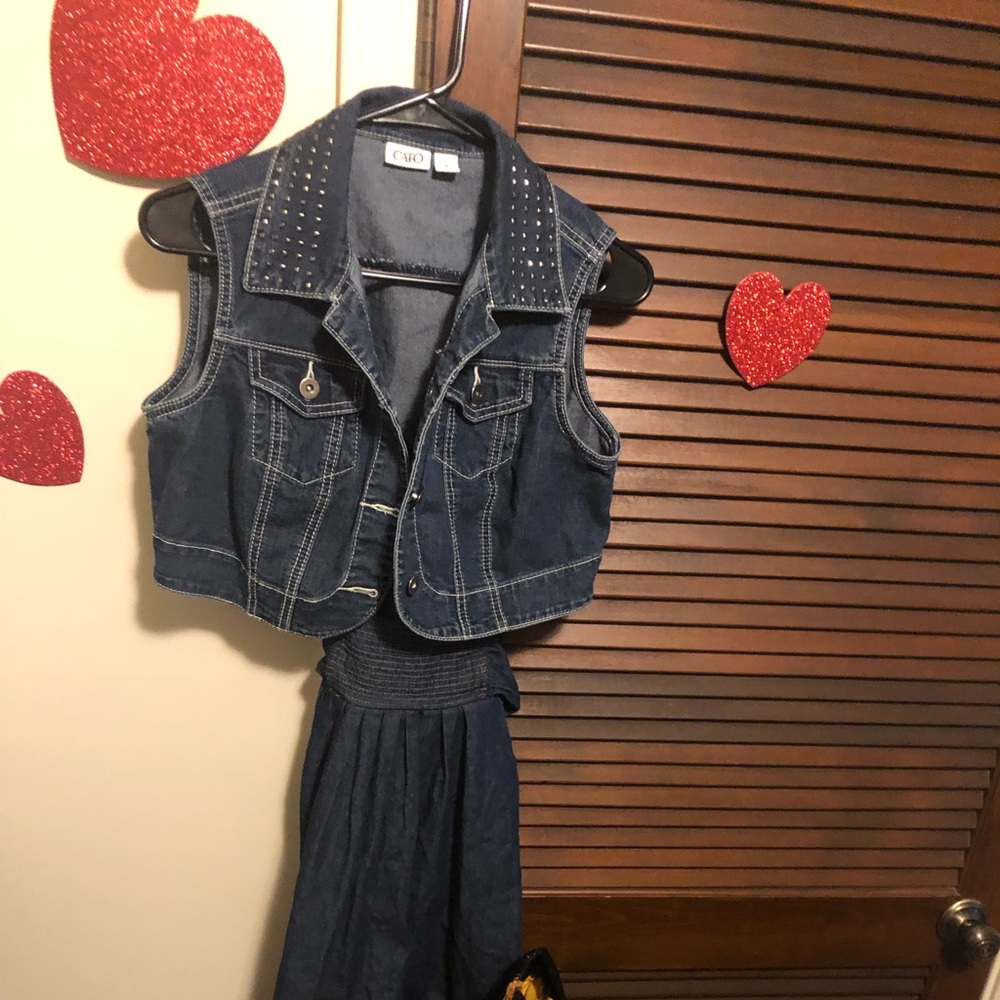 Denim tank dress. Like new. Dark wash